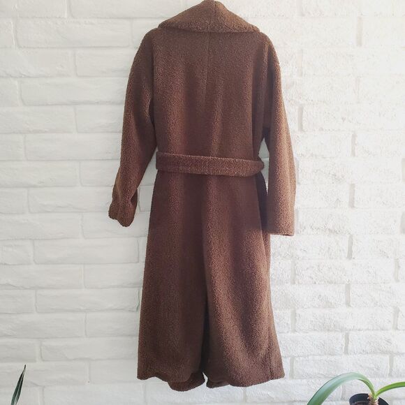 4th & Reckless TAMIL COAST OVERSIZED COAT Womens Faux Shearling Trench SZ XL - Picture 2 of 8